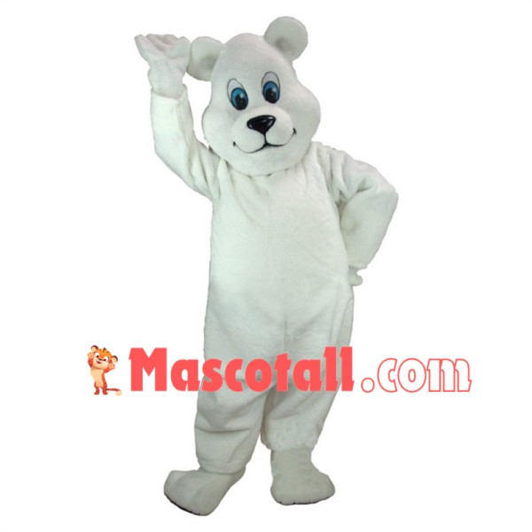 Cute White Bear Mascot Costume  