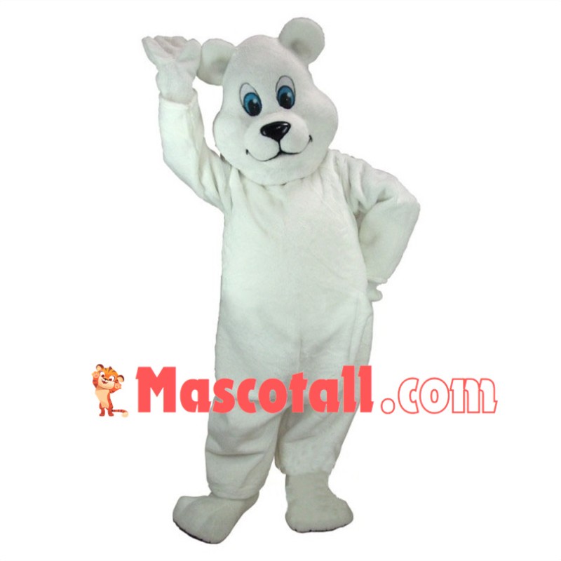 Cute White Bear Mascot Costume  