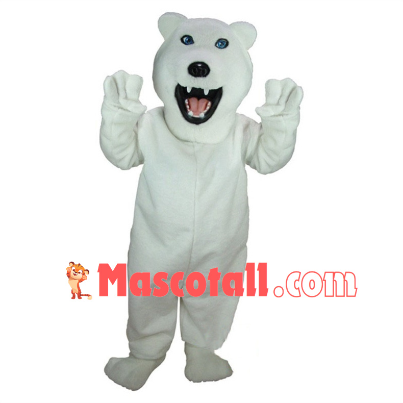 White Bear Cub Mascot Costume 