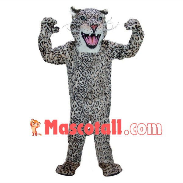 College Endangered Snow Leopard Mascot Costume  