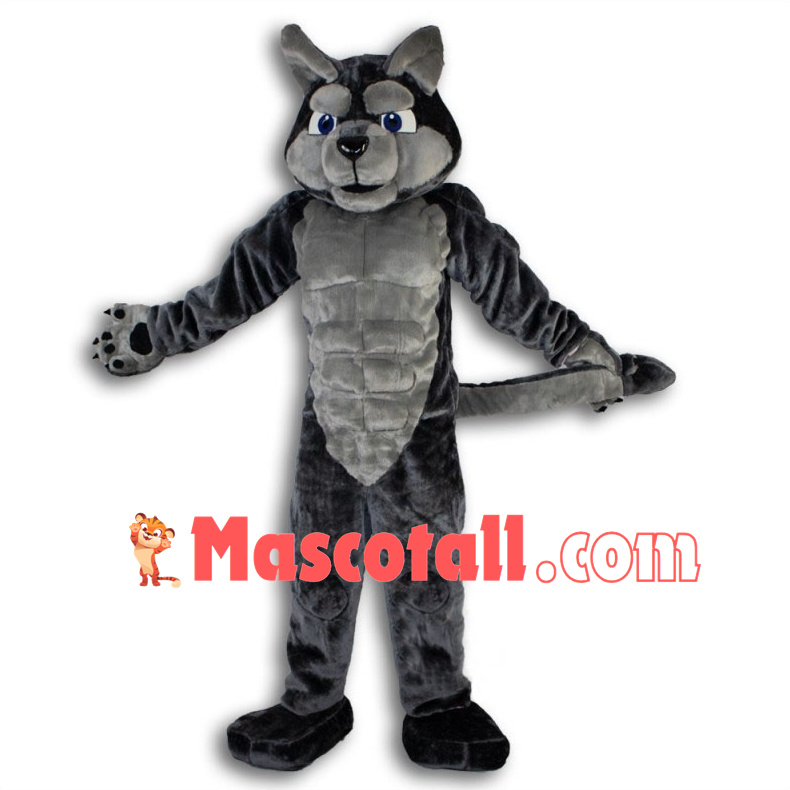 Power Gray Wolf Mascot Costume  