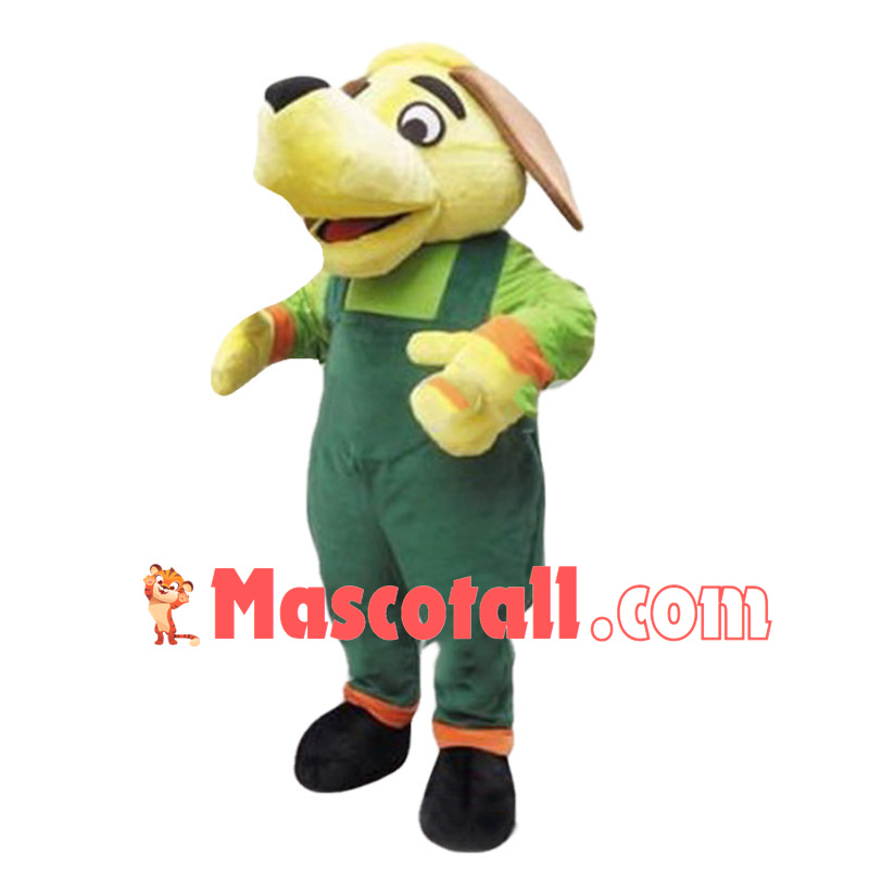 Adult Cartoon Yellow Dog Mascot Costume Fancy Dress Outfit 