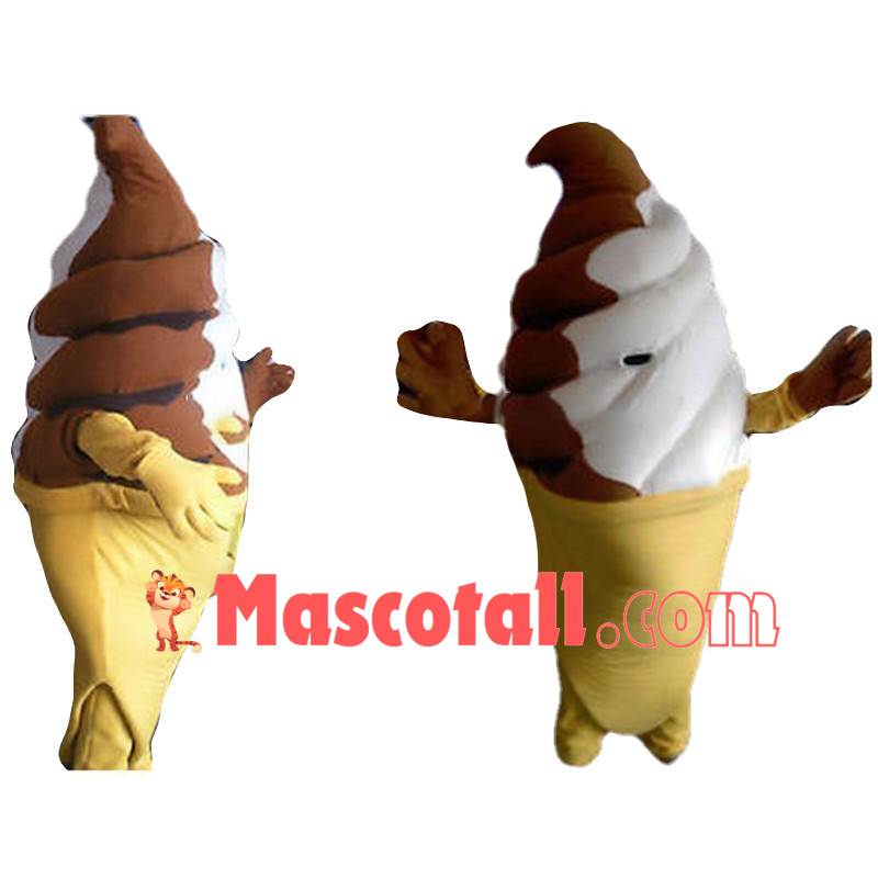 Deluxe Chocolate & Vanilla Swirl Ice Cream Cone Mascot Costume 