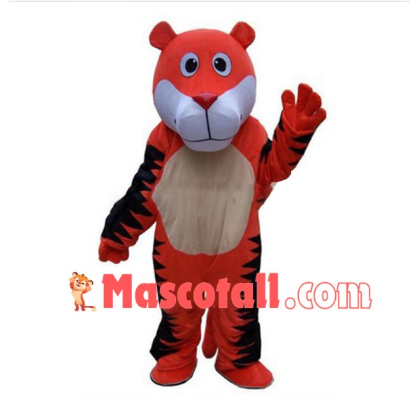 Simple Style Red Tiger Mascot Costume 