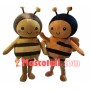 Adult Size Cartoon Yellow Honeybee & Orange Honeybee Mascot Costume	