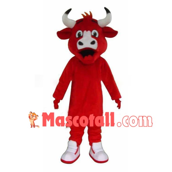 Lovely Red Bull Mascot Costume	