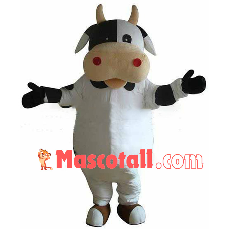 Cute Fat Dairy Cow Mascot Cartoon Costume	