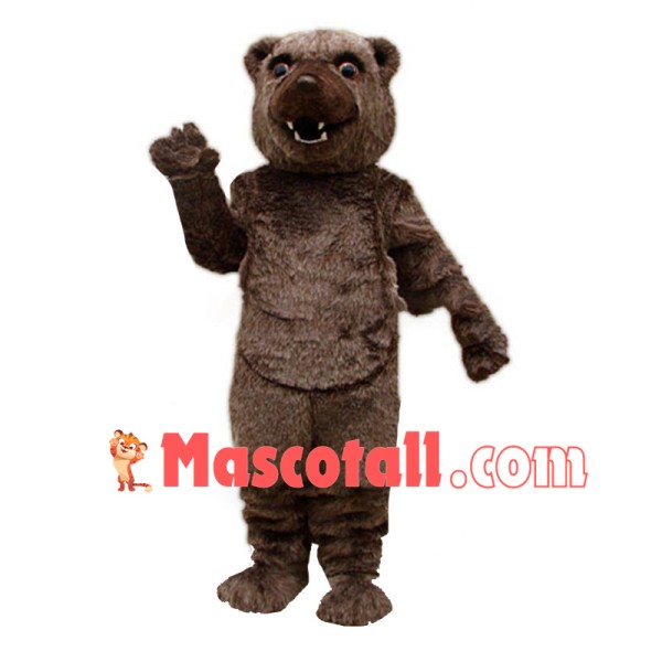 Fierce Plush Brown Bear Mascot Costume  