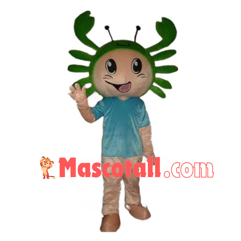 Funny Crab Head Boy Mascot Costume Fancy Dress Costume 
