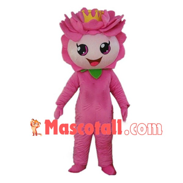 Cartoon Pink Peony Girl Mascot Costume 