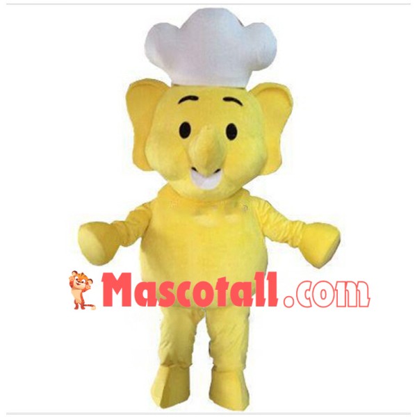 Chef Yellow Elephant Lightweight Mascot Costume 