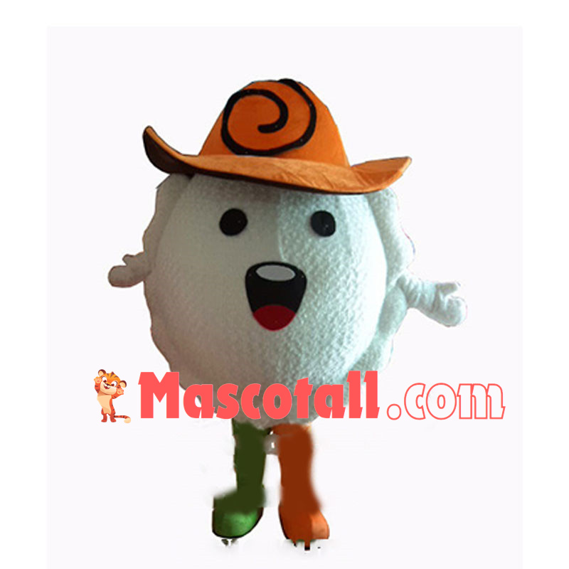 Huge Cartoon Dumpling In Hat Mascot Costume 
