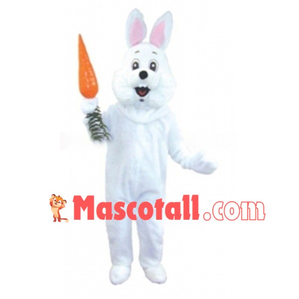 Happy White Rabbit Mascot Costume 
