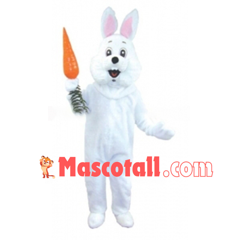 Happy White Rabbit Mascot Costume 