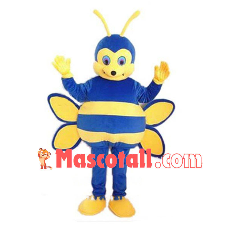 Elementary School Blue Honey Bee Mascot Costume 