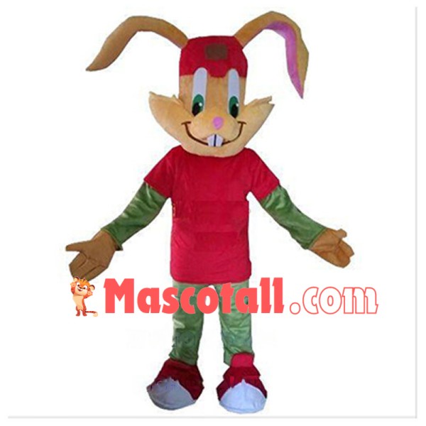 Happy Bunny Mascot Cartoon Costume Animal Fancy Dress Costume 
