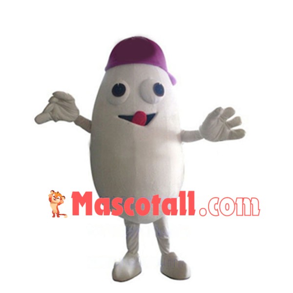 Gluttonous Rice Man In Red Hat Mascot Cartoon Costume 