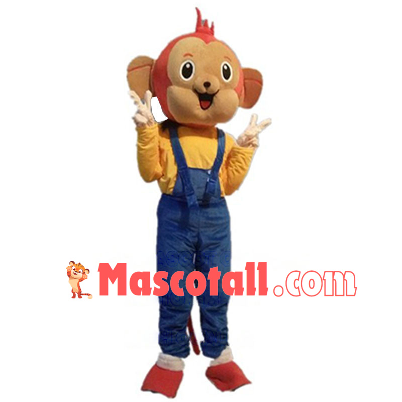 Cute Red-haired Monkey Boy Mascot Costume Fancy Dress Costume  