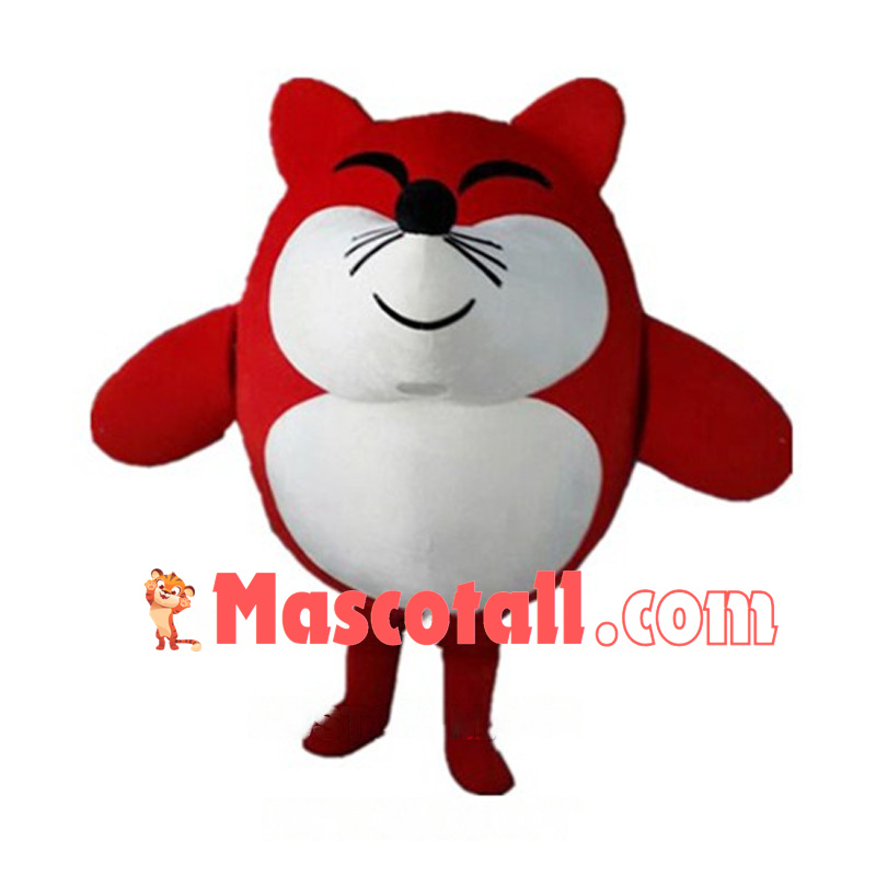 Fat Cartoon Red Fox Mascot Costume 