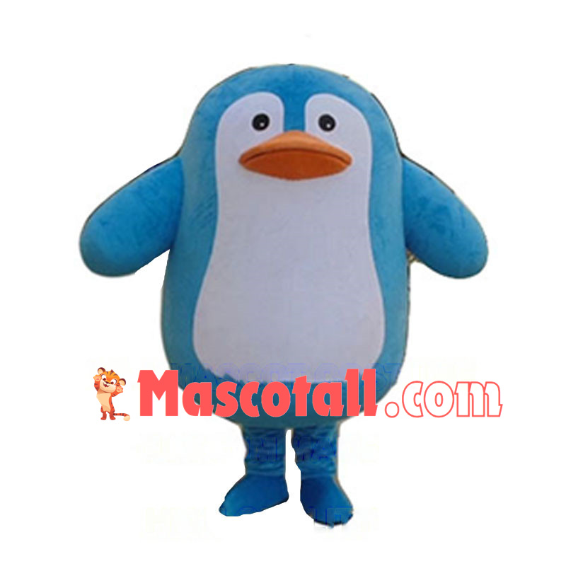 Adult Cartoon Blue Penguin Mascot Costume 