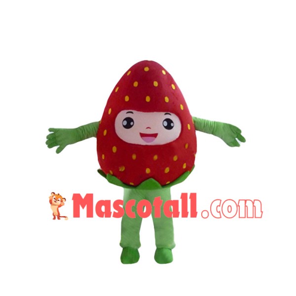 Adult Cartoon Strawberry Man Mascot Costume 