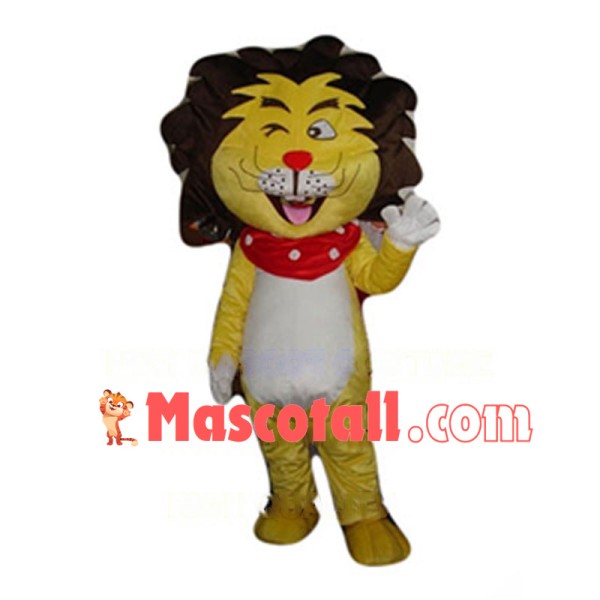 Lovely Cartoon Yellow Lion Mascot Costume 