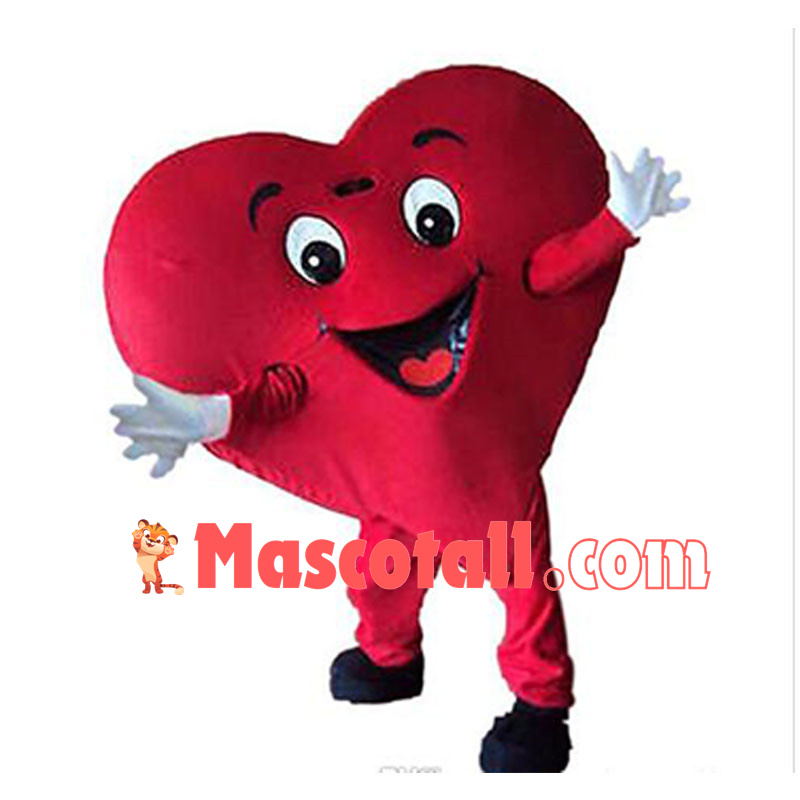 Deluxe Cartoon Red Heart Mascot Costume 