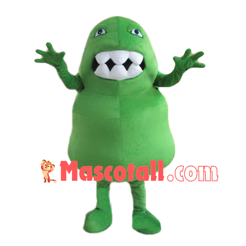 Adult Cartoon Green Germ Virus Bacterium Monster Mascot Costume 