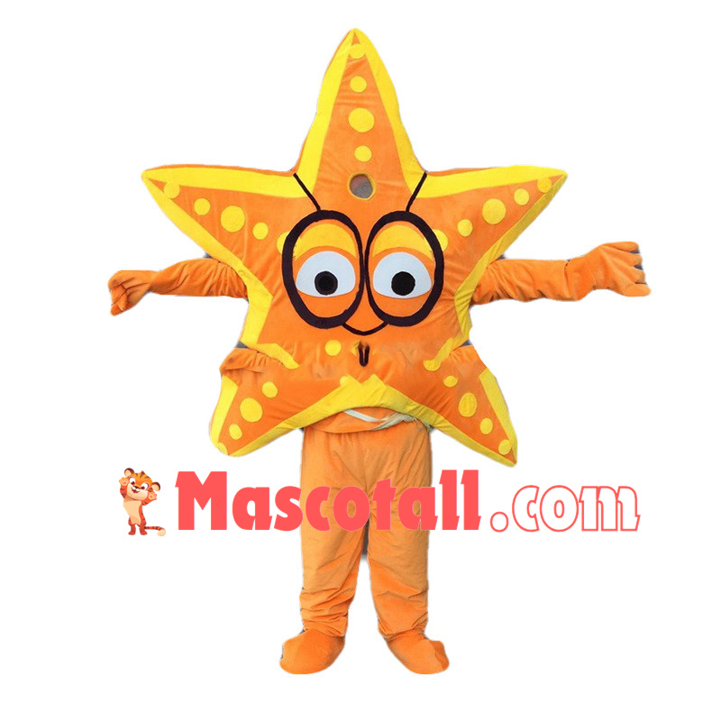 Cartoon Starfish Mascot Costume Sea World Adult Outfit 