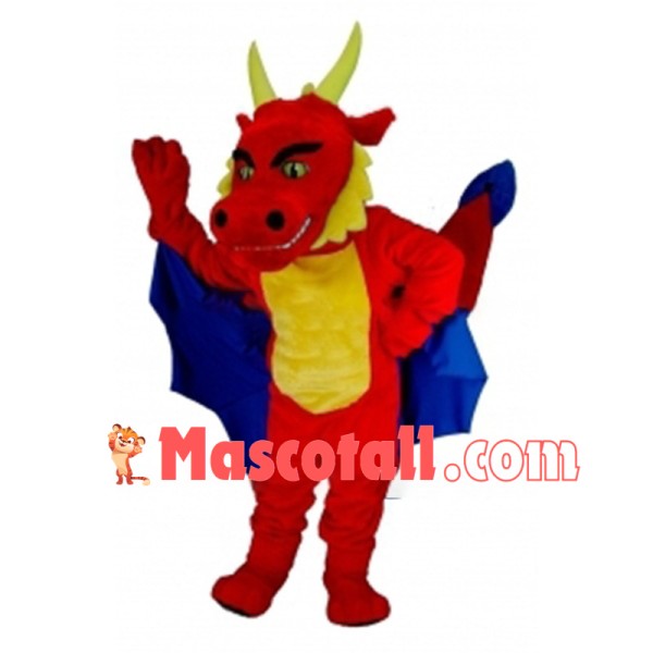 Senior High School Red Dragon Mascot Costume 