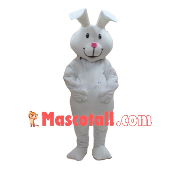 Simple Style White Bunny Mascot Costume 
