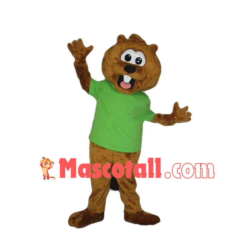 Lively Cartoon Beaver Mascot Costume 
