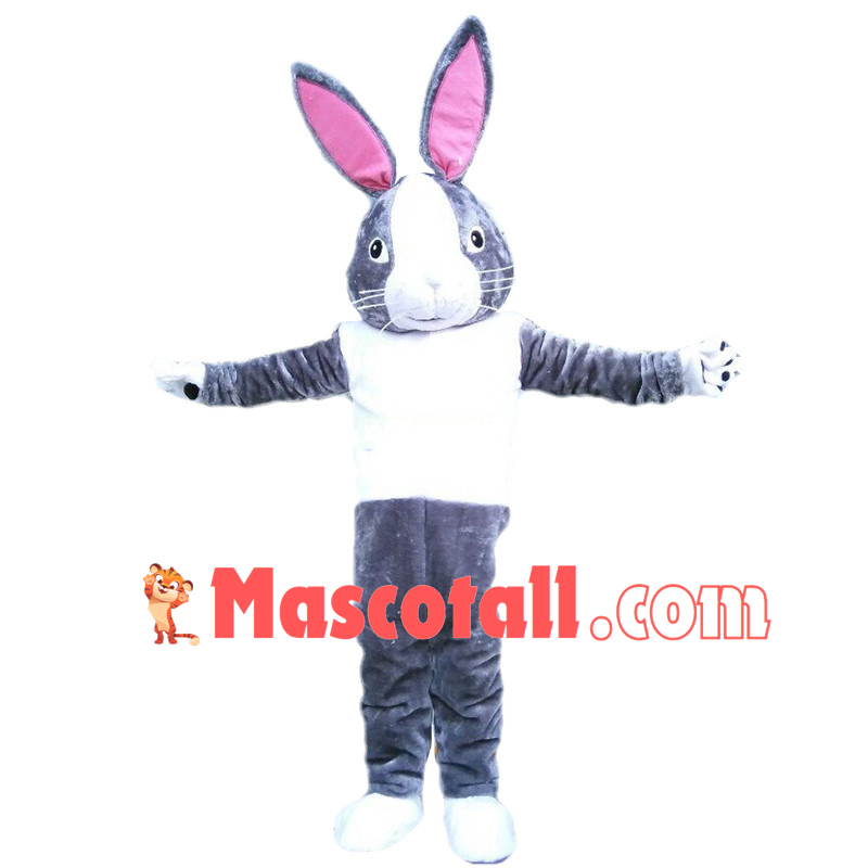 Gray Dutch Rabbit Mascot Costume 