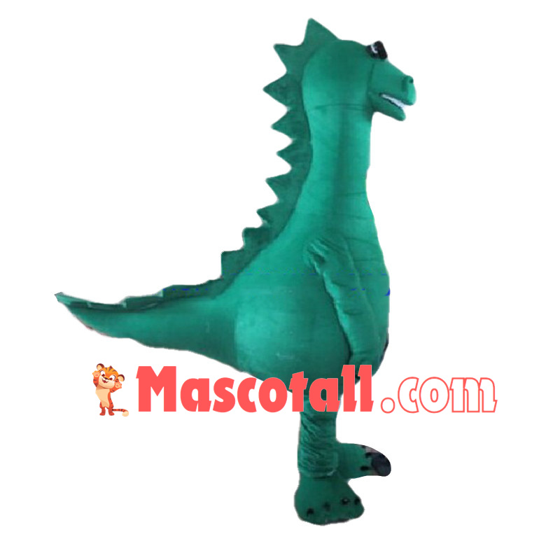 Cool Green Dinosaur Mascot Costume 