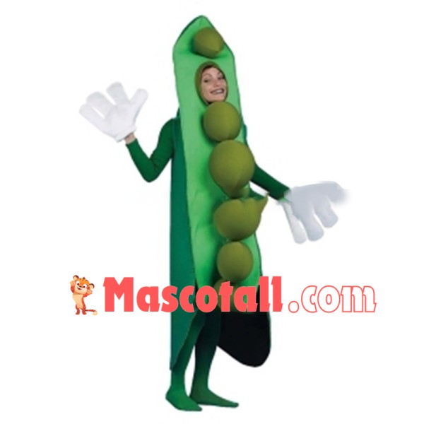 Adult Size Peas Pod Mascot Costume For Halloween Party	