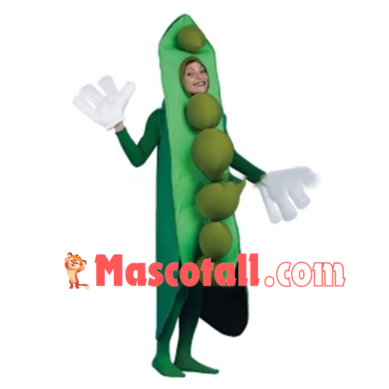 Adult Size Peas Pod Mascot Costume For Halloween Party	