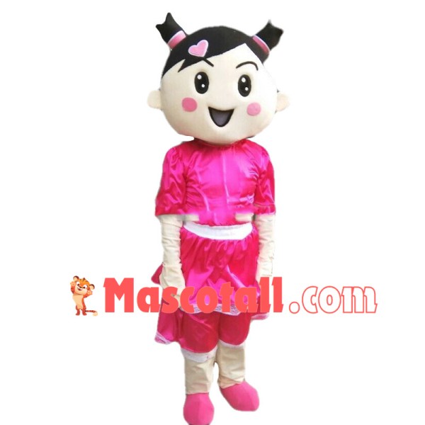 Cute Happy Chinese Little Girl Mascot Costume