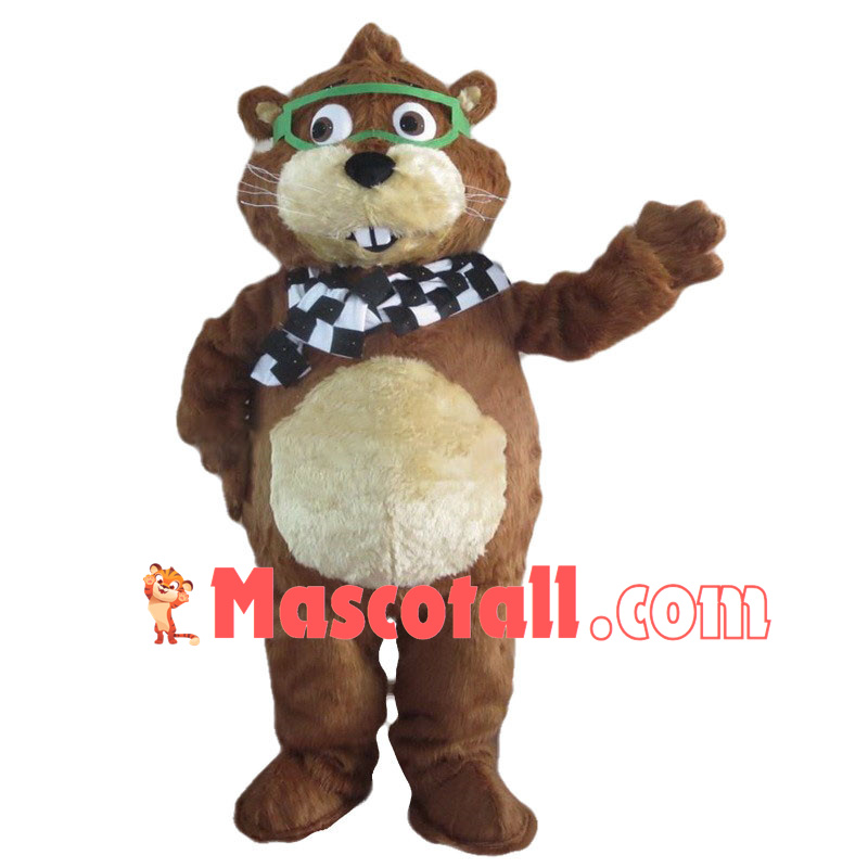 Furry brown Gophers mascot costume