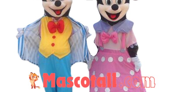 Mickey Mouse & Minnie Mouse Mascot Costume Cartoon Character Party ...