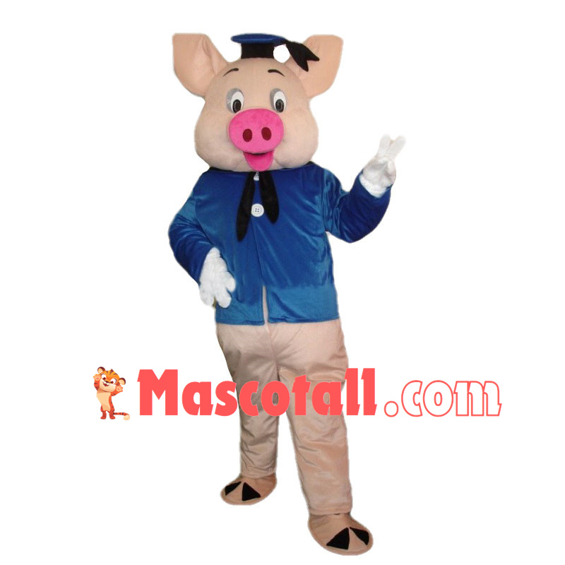 Jolly Fiddler Pig Mascot Costume	
