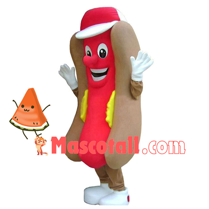 Hot Dog Fast Food Restaurant Mascot Costume Advertising Adult 