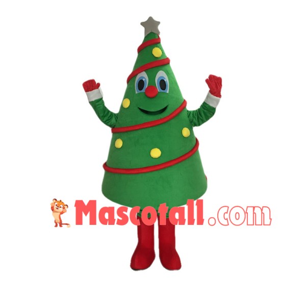 Deluxe Christmas Tree Mascot Cartoon Costume 
