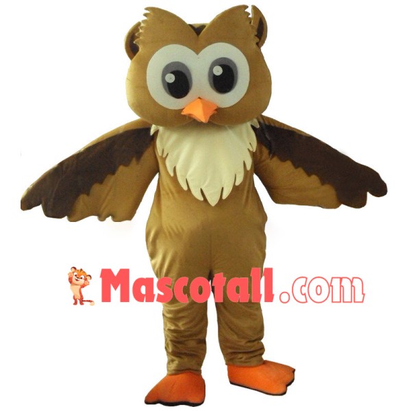 Flying Brown Owl Mascot Costume 