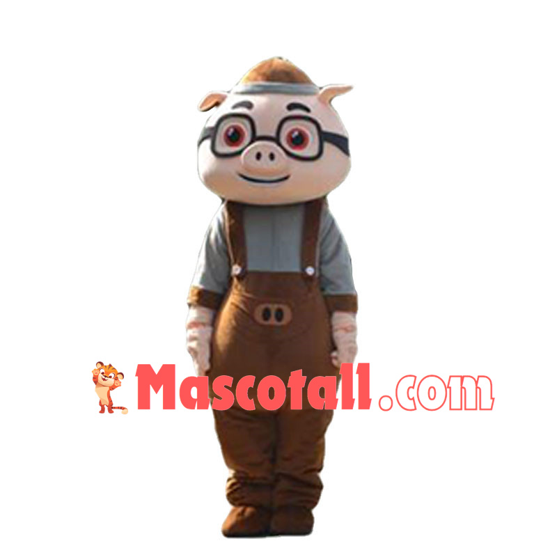 Smart Dr. Mihoo the Teacher Pig GG Bond Pig Mascot Costume 