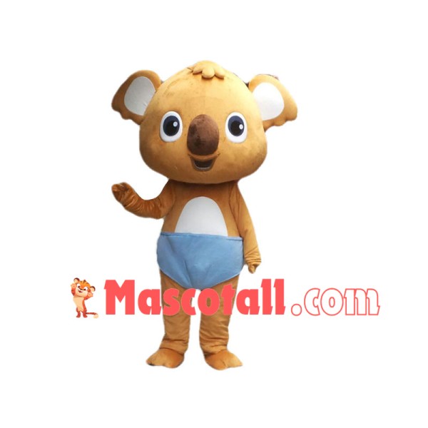 Cute Little Baby Koala In Diaper Mascot Costume 