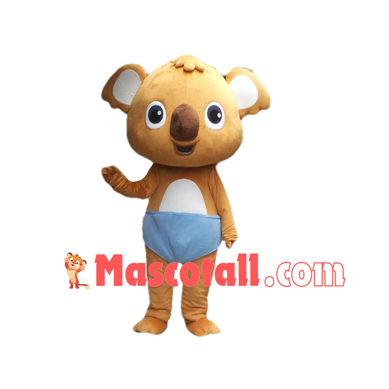 Cute Little Baby Koala In Diaper Mascot Costume 