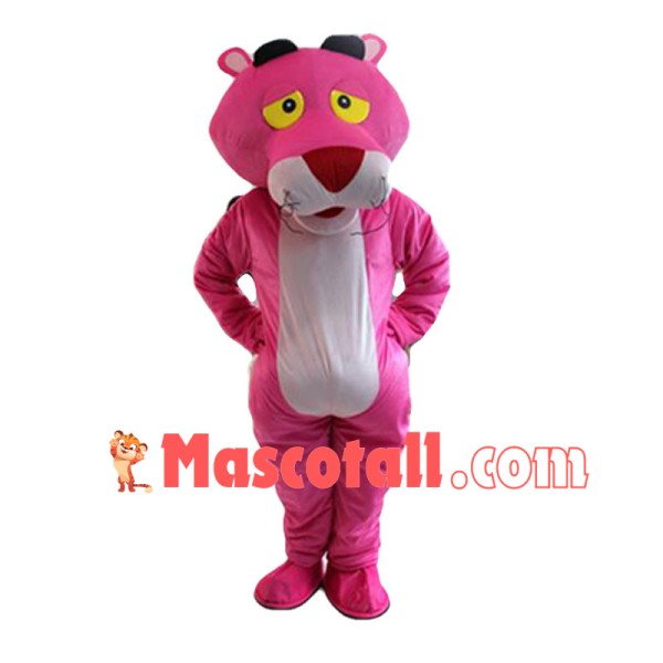 Curious Pink Panther Mascot Cartoon Character Costume