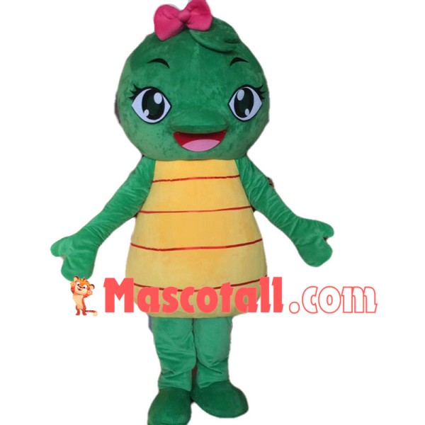 Cute Baby Crocodile Girl Mascot Cartoon Costume 
