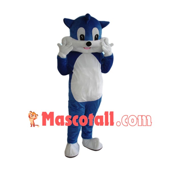 Lovely Cartoon Blue Cat Mascot Costume 