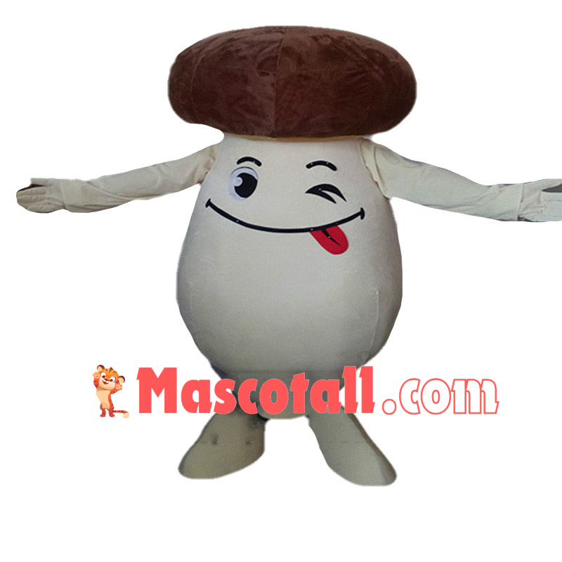 Lovely Cartoon Mushroom Walking Mascot Costume 